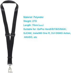 Correa de pecho ajustable para GoPro Hero 9, 8, 7, 5, 4, DJI, Osmo Action, SJCAM, Akaso, Insta360, accesorios para Cámaras Deportivas, 70cm