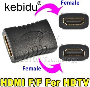 Kebidu 2 uds conector hembra a hembra extensor HDMI compatible con Cable de extensión de adaptador y conversor para PC DVD 1080P HDTV