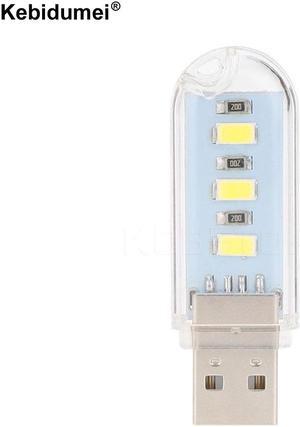 Kebidumei-miniluz LED para lectura de libros, luz LED para lectura en forma de disco en U, para portátil, Camping, luz nocturna, 5V, 1,5 W, para PC, ordenador, portátil y Notebook, 3 SMD