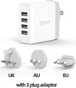 cargador USB de 4 puertos estación de carga con adaptador de la UEREINO UNIDOAU Cargador Universal para iPhone Samsung teléfono Xiaomi Ta 5V68A 34W