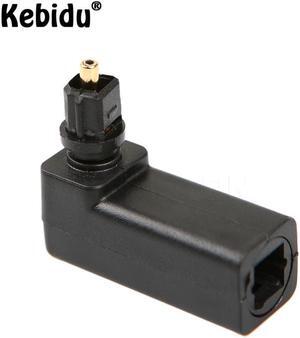 Adaptador de Cable de Audio Toslink hembra a Toslink macho, conector óptico de 90 grados de ángulo recto, estéreo de Audio giratorio 360
