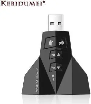 Kebidumei-tarjeta de sonido externa USB 7,1, adaptador de micrófono, altavoz, para ordenador portátil y Mac, 2,0 canales, 1 Uds.