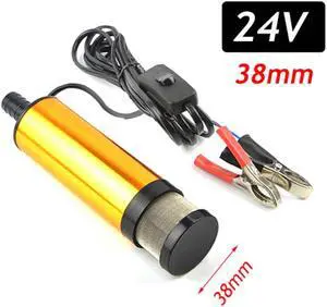 Bomba de aceite eléctrica para coche, dispositivo de bombeo de aceite diésel, agua sumergible, carcasa de aleación de aluminio, 12l/min, 51mm y 38mm, 12V y 24V