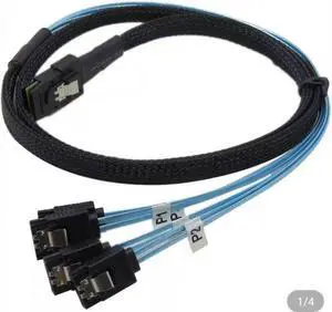 Standard  sff-8087 (4) 7-pin SATA  Fanout Cable 80cm  data cable