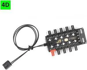 Placa base de 1 a 10, 4 pines, PWM, HUB de ventilador, divisor de extensión, 12V, toma de fuente de alimentación, adaptador de controlador de velocidad de PC