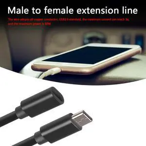 Cable de extensión macho a hembra tipo C de 1,5 m, Cable de carga clásico multifuncional, duradero, portátil, USB C
