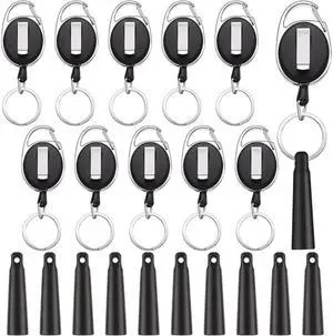 10 Sets Retractable Pen Reel Markers Pen Carpenter Pencils Reel with Silicone Pen Holders for Markers Carpenter Pencil
