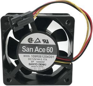 San Ace 60 109R0612S4D01 60mm 6cm Computer PC Cooling Fan,60X60X25mm DC 12V 0.17A 6025 Cooler