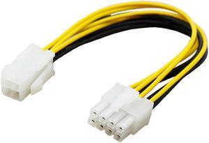 Novo conversor e adaptador de fonte de alimentação cpu de 4 pinos macho para 8 pinos, cabo atx e 12v, cabo cpu, oferta, 2017