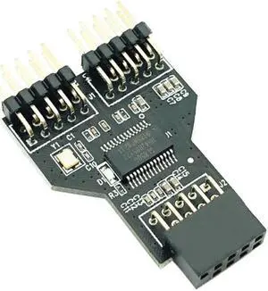 USB2.0 9 PIN Female to Dual USB2.0 9 Pin Male Adapter USB 2.0 9Pin to Dual USB 2.0 9PIN Converter Adapter USB HUB Expansion Card