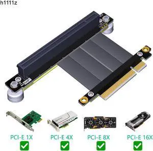 PCI Express x8 to x16 Riser Card Male to Female Graphics Card Riser PCIE 3.0 PCI-E 16x Ribbon Extension Cable with Magnetic Base