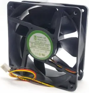 DFB123812H DC 12V 7.2W 0.6A 12038 12CM 120*120*38mm 3 Wires Big Air Computer Cooling Fan