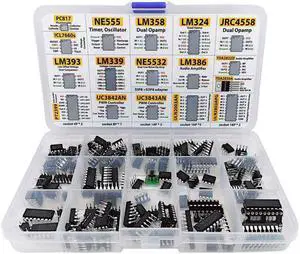 150 Pcs Opamp Oscillator Timer Optocoupler IC Pwm IC Chip Assortment Operational Amplifier PC817 NE555 LM358 LM324 JRC4558