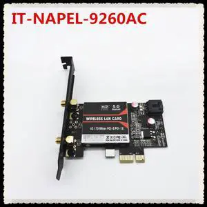 IT-NAPEL-9260AC for Intel 9260 AC 9260AC 9260NGW MU-MIMO Bluetooth 5.0 PCI-E PCIe 1x X1 WiFi Card For desktop PC PK  7260 7265