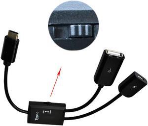 2in1 USB-C 3.1 Male To USB 2.0 A + Micro Female Host OTG Hub Cable