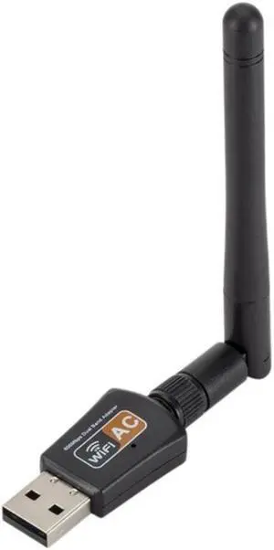USB Wifi Adapter with Antenna Dual-Band Wireless Network Card for PC/Desktop/Laptop Computer Support Windows 10/8/7