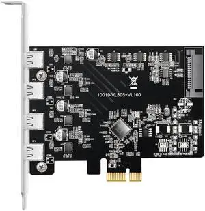 Pci-E to Dual Type-C USB3.1 Expansion Card 4 Port 5Gbps High-Speed Type C Adapter Card Pcie Converter Tc USB 3.1 Pci-E to Dual Type-C USB3.1 Expansion Card 4 Port 5Gbps High-Speed Type C Adapter Card Pcie Converter Tc USB 3.1