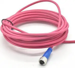 Red Wire Solid Copper PUR Cable M12 4P/8P Waterproof and Fireproof Connector-industrial Automation Connector Red Wire Solid Copper PUR Cable M12 4P/8P Waterproof and Fireproof Connector-industrial Automation Connector