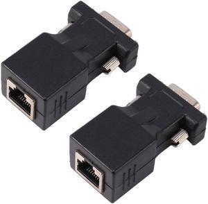 2X VGA Extender Male To LAN CAT5 CAT6 RJ45 Network Cable Adapter