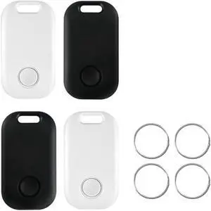4 PCS Black White Keys Locator, Bluetooth Tracker for Keys Pets Wallets and School Bag, Key Finder Smart Trackers