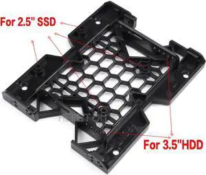 5.25" To 3.5" 2.5" Bracket HDD Mounting SSD Cooling Fan Tray Hard Drive Case Adapter