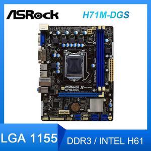 For ASRock H71M-DG3 Motherboard LGA 1155 Motherboard DDR3 Intel H61PCI-E 3.0 USB2.0 Micro ATX For intel Xeon E3-1220 i5-3475S