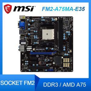 Socket FM2 Motherboard MSI FM2-A75MA-E35 Motherboard FM2 AMD A75 DDR3 32GB USB3.0 PCI-E 2.0 SATA III ATX For A10-6700 cpus