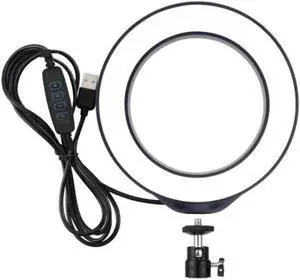 PULUZ 6.2" LED Ring Light Dimmable USB Lamp for Selfie with Cold Shoe Ball Head