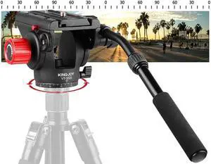 VT-3520 Hydraulic Tripod Head Bird Watching Ballhead with Quick Release Set for Tripod Monopods