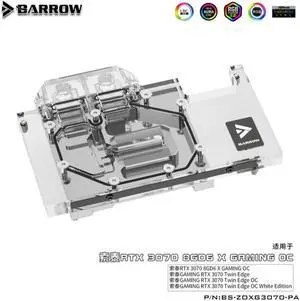 Barrow BS-ZOXG3070-PA full coverage GPU Water Block for ZOTAC 3070 X GAMING Aurora