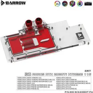 Barrow BS-GIX2080T-PA, LRC 2.0 Full Cover Graphics Card Water Cooling Blocks, for Gigabyte AORUS RTX2080Ti / 2080/2070 Barrow BS-GIX2080T-PA, LRC 2.0 Full Cover Graphics Card Water Cooling Blocks, for Gigabyte AORUS RTX2080Ti / 2080/2070