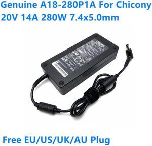 20V 14A 280W 7.4x5.0mm Chicony A18-280P1A A280A003P AC Adapter For MSI GE75-9SF GE75-10SFS Laptop Power Supply Charger