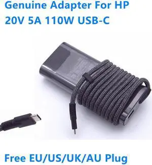 20V 5A 5V 2A 110W TYPE-C USB-C TPN-CA24 Power Supply AC Adapter For HP Laptop Charger