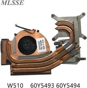 For Lenovo ThinkPad W510 Heatsink Laptop CPU Cooler Cooling Fan 60Y5493 60Y5494 Fast ship