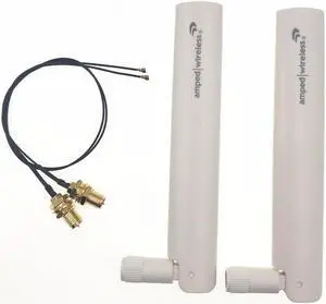 2 x 5dBi Dual Band IPEX MHF4 U.fl RP-SMA Wifi Antenna Set for Intel 9560 9260 8265 8260 AX200 AX201 NGFF M.2 Card