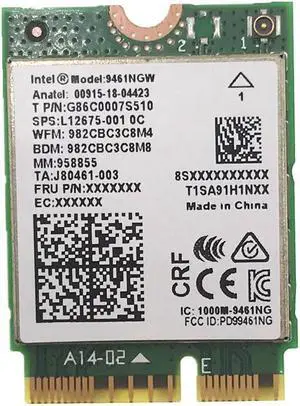 WIRCARD Dual Band Wireless AC 9461 for Intel 9461NGW 802.11ac NCNVI 2.4G/5G WiFi Card Fit for Bluetooth 5.0