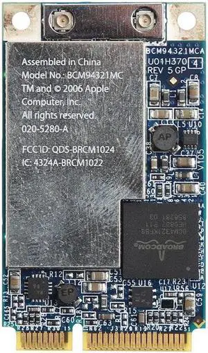 Wireless Adpter Card Wifi Mini PCI-E WLAN Broadcom BCM94321MC BCM94321 wireless-N 802.11a/b/g/n 300Mbps For Apple MacBook laptop Wireless Adpter Card Wifi Mini PCI-E WLAN Broadcom BCM94321MC BCM94321 wireless-N 802.11a/b/g/n 300Mbps For Apple MacBook laptop