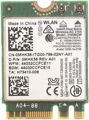 For 3165NGW Intel 3165 Dual Band Wireless AC Support Bluetooth 4.0 NGFF Wifi Card 802.11AC 433Mbps For 3165NGW Intel 3165 Dual Band Wireless AC Support Bluetooth 4.0 NGFF Wifi Card 802.11AC 433Mbps