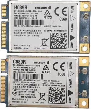 DW5540 F3607GW 3G Wifi Card WWAN Wireless Module Mobile Broadand C680R H039R Pci-e 7.2M for DELL E4310 E6400 E5400 E6410