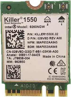 For Killer 1550 Intel 9260 9260NGW NGFF 1730Mbps WiFi + Bluetooth-compatible 5.0 802.11ac Card Better than Killer 1535
