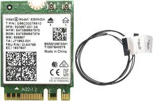 With antennas + 1.73Gbps Wireless 9260NGW NGFF Wifi Card For Intel ac 9260 2.4G/5Ghz 802.11ac Bluetooth-compatible 5.0