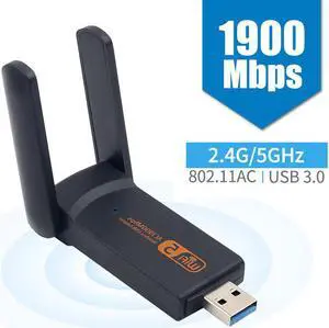 1900Mbps USB 3.0 Wifi Adapter Dual Band Wlan LAN Ethernet AC1900 Network Card Wireless Dongle With 2.4G 5G Antenna For PC