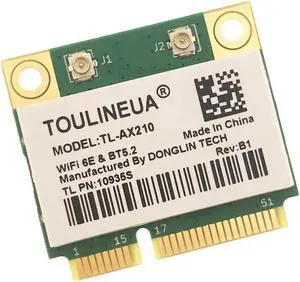 WiFi 6E AX210HMW Mini PCI-E Wifi Card For Intel AX210 2400Mbps Compatible with Bluetooth 5.2 802.11ax Wireless MINI PCI-E Card