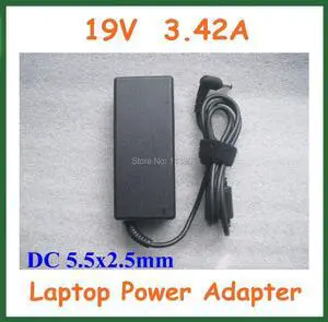 2pcs 19V 3.42A Laptop Power Supply Adapter for Lenovo Asus Toshiba Benq Notebook Charger DC 5.5x2.5mm