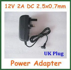 50pcs UK 12V 2A 2.5x0.7mm 2.5mm Power Supply Adapter Charger for Tablet PC Cube U30GT2 U9GT5 Ainol Hero Chuwi V9 Visture V97 HD