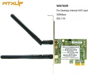 WTXUP 802.11n 300Mbps PCI-Express Desktop WiFi Adapter WN7600R wireless network Card 2 antennas For Windows xp/7/8