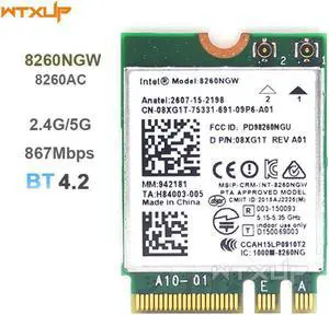 Dual Band For Intel Wireless AC 8260 8260NGW NGFF M2 wifi Card 8260AC 867Mbps 2.4/5GHz 802.11a/b/g/n/ac Bluetooth 4.2