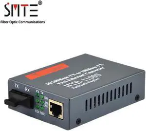 Single Mode Dual Fiber Optical Media Converter HTB-1100S 10/100Mbps RJ45 SC port with Power Supply