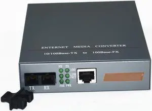 1pc HTB-1100S-2KM Optical Media Converter 10/100Mbps RJ45 Multi-Mode Duplex Fiber SC port Converter Internal Power Supply