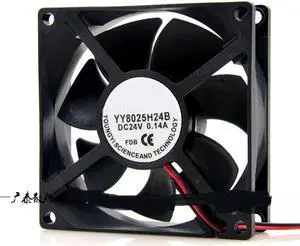 YY8025H24B 8025 8CM 0.14A 24V industrial fan double ball DC fan